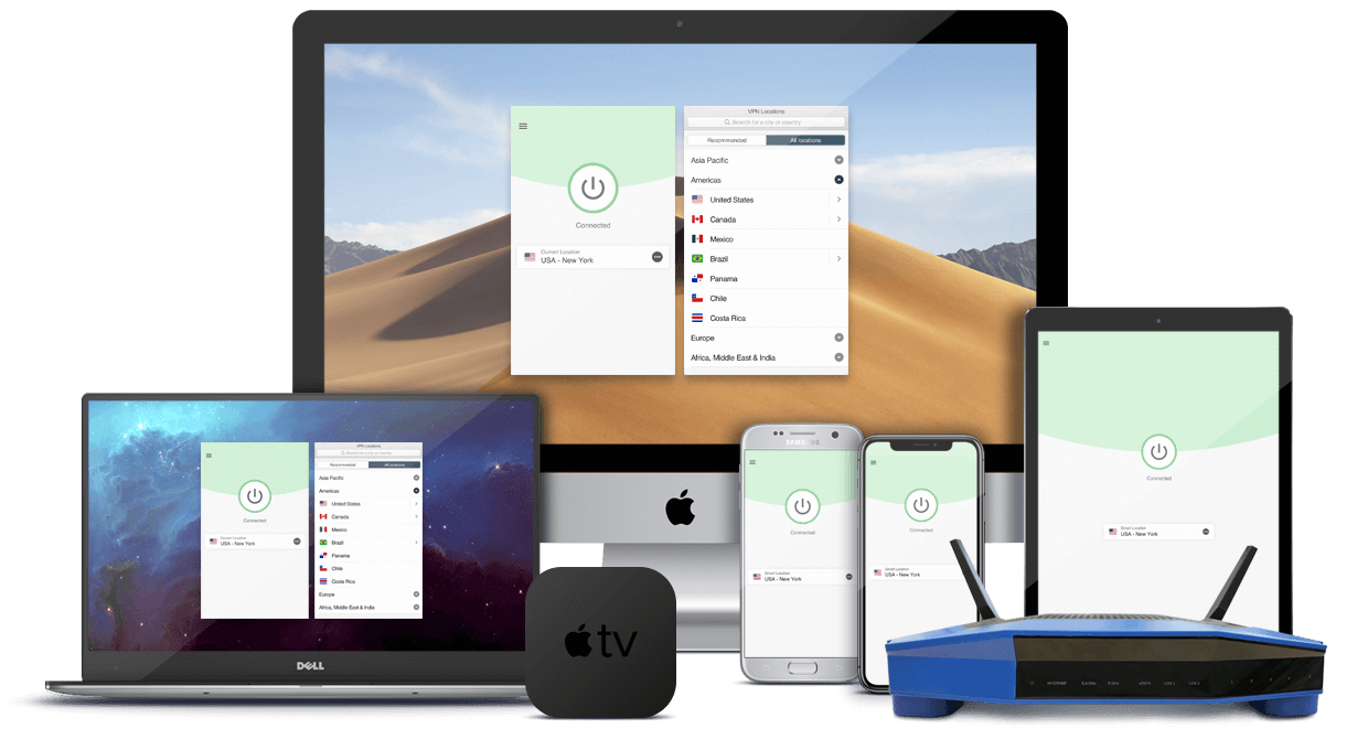 A ExpressVPN em computadores, smartphones, tablets, roteadores e dispositivos de streaming.