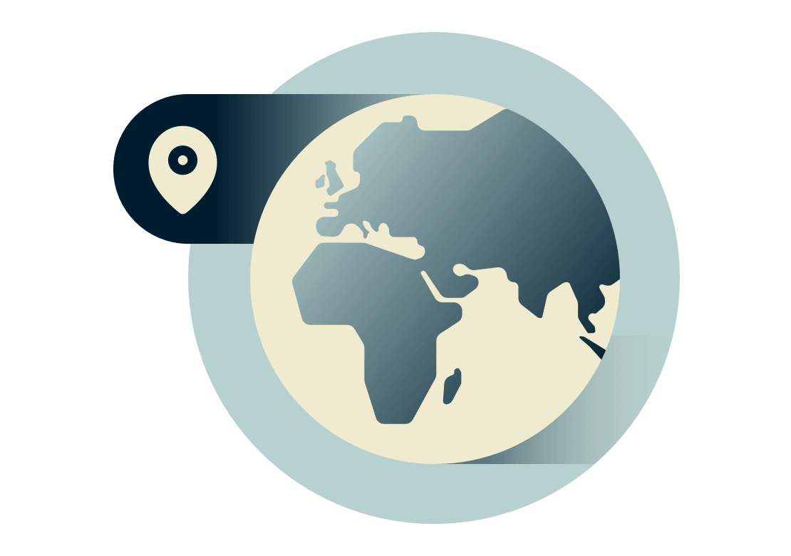 ExpressVPNサーバーロケーションを表示する世界地図。