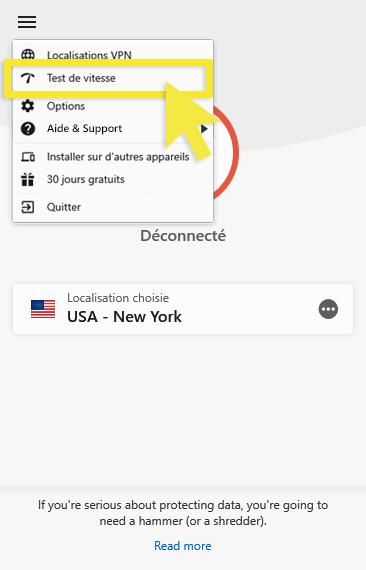The ExpressVPN Speed Test will tell you which VPN location is best for Sky Go.