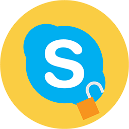 Hvordan du fjerner blokering af Skype med en VPN: Skype-logo med en åben lås.