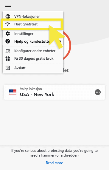 The ExpressVPN Speed Test will tell you which VPN location is best for Sky Go.