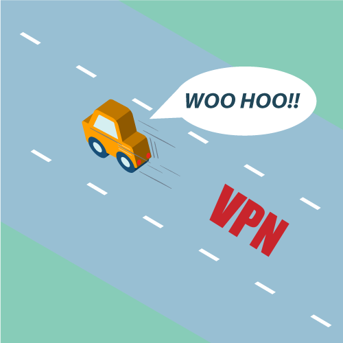 Hurraava autokuski avoimella VPN-moottoritiellä.