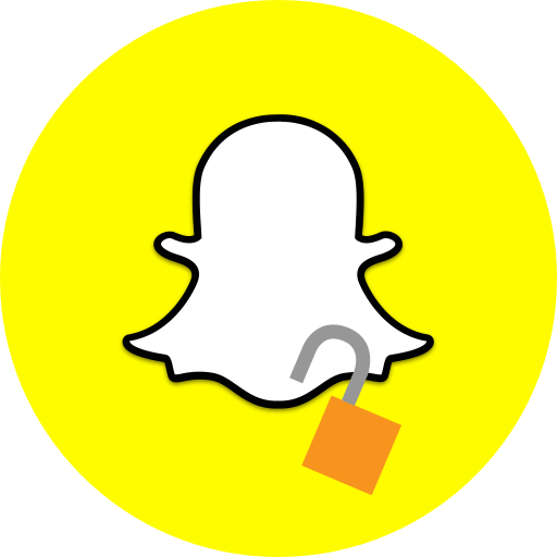 Snapchat VPN: het Snapchat logo met een open hangslot.