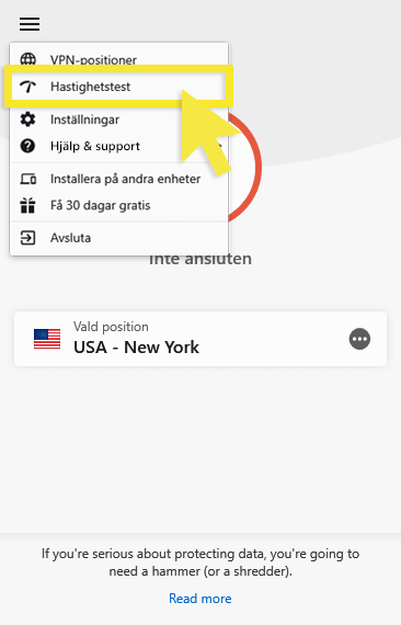 The ExpressVPN Speed Test will tell you which VPN location is best for Sky Go.