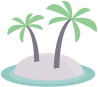 岛上的棕榈树。