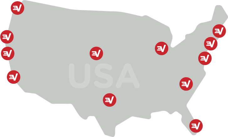 ExpressVPN has many server locations across the U.S.