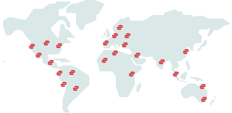У ExpressVPN множество защищенных суперскоростных серверов по всему миру.